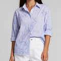 Embroidered Stripe Blouse
