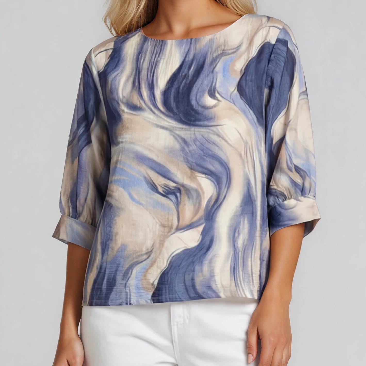 Marble Print Blouse