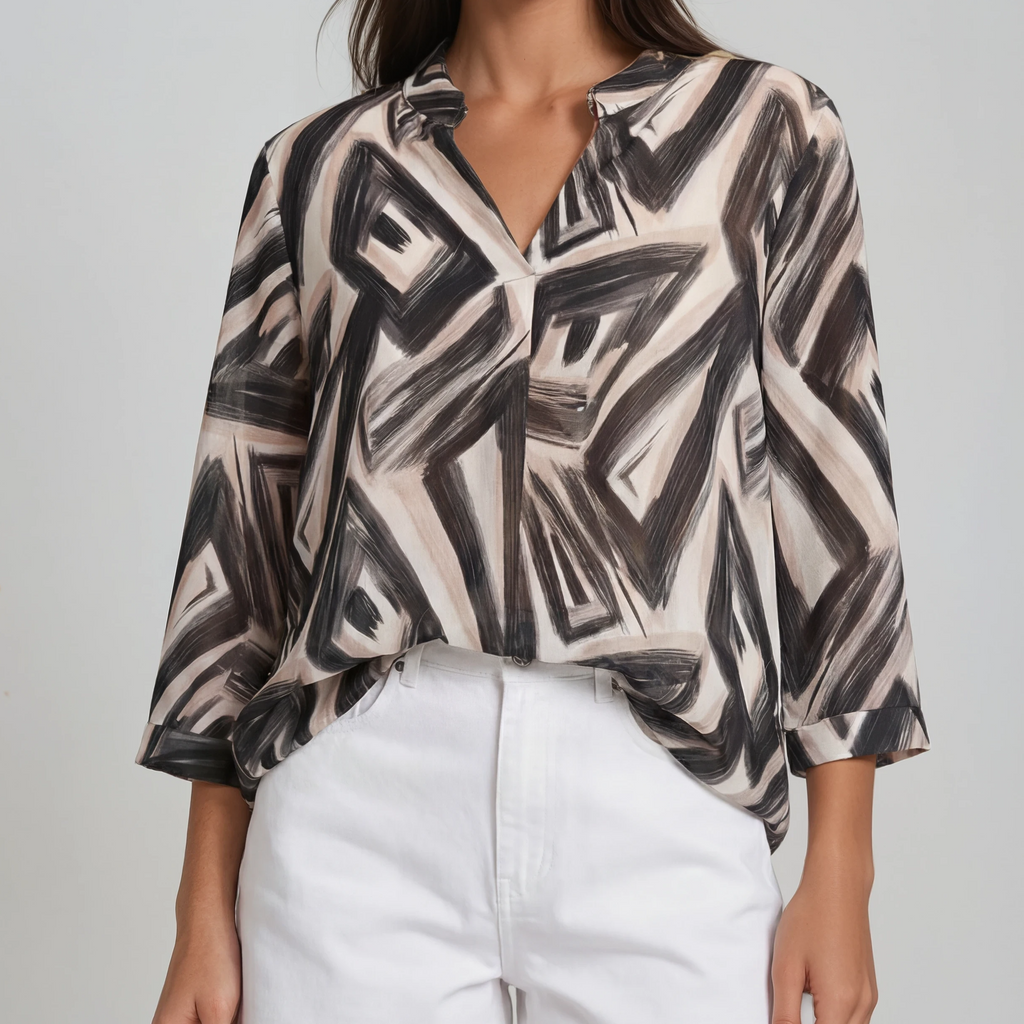 Bluse mit grafischem Print