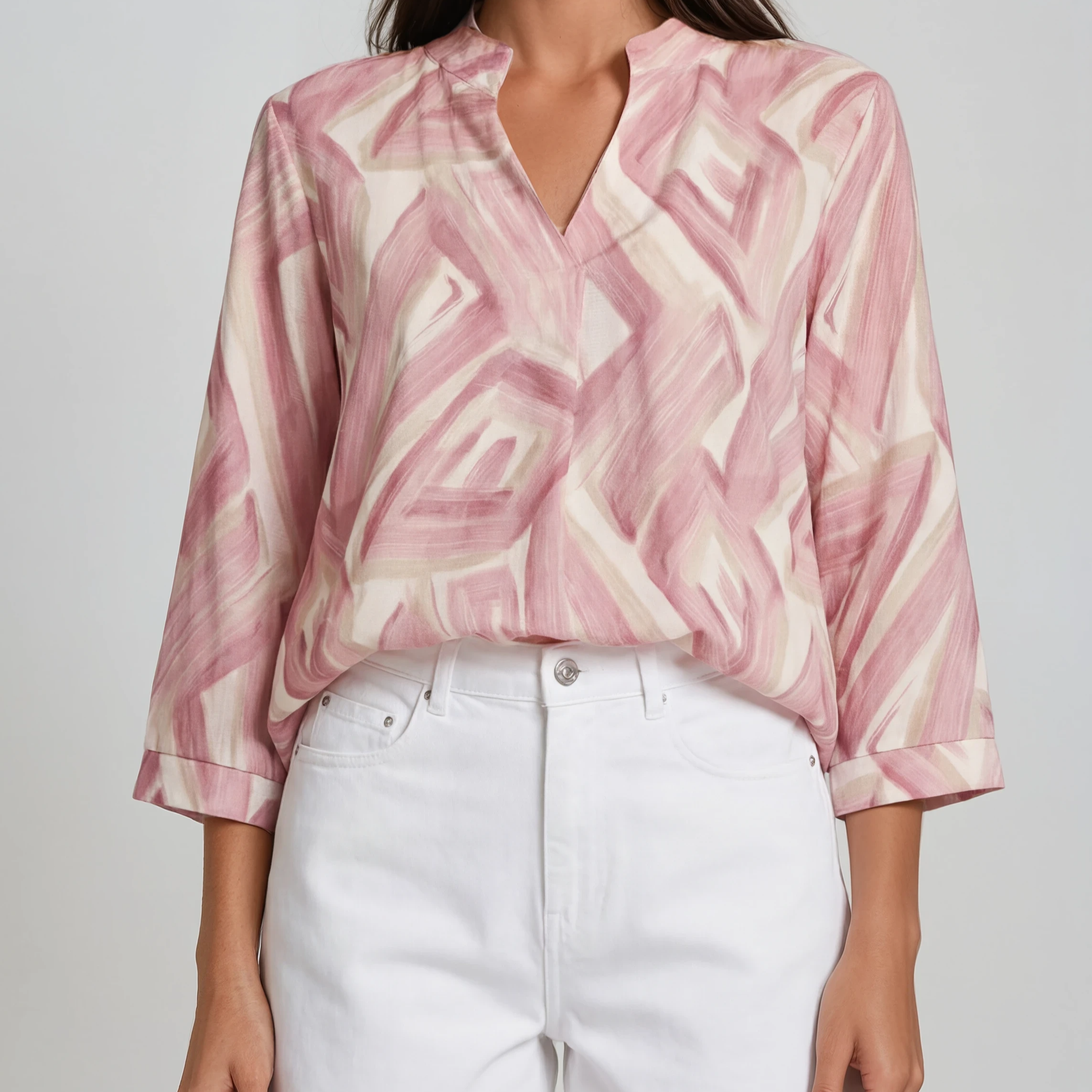 Bluse mit grafischem Print