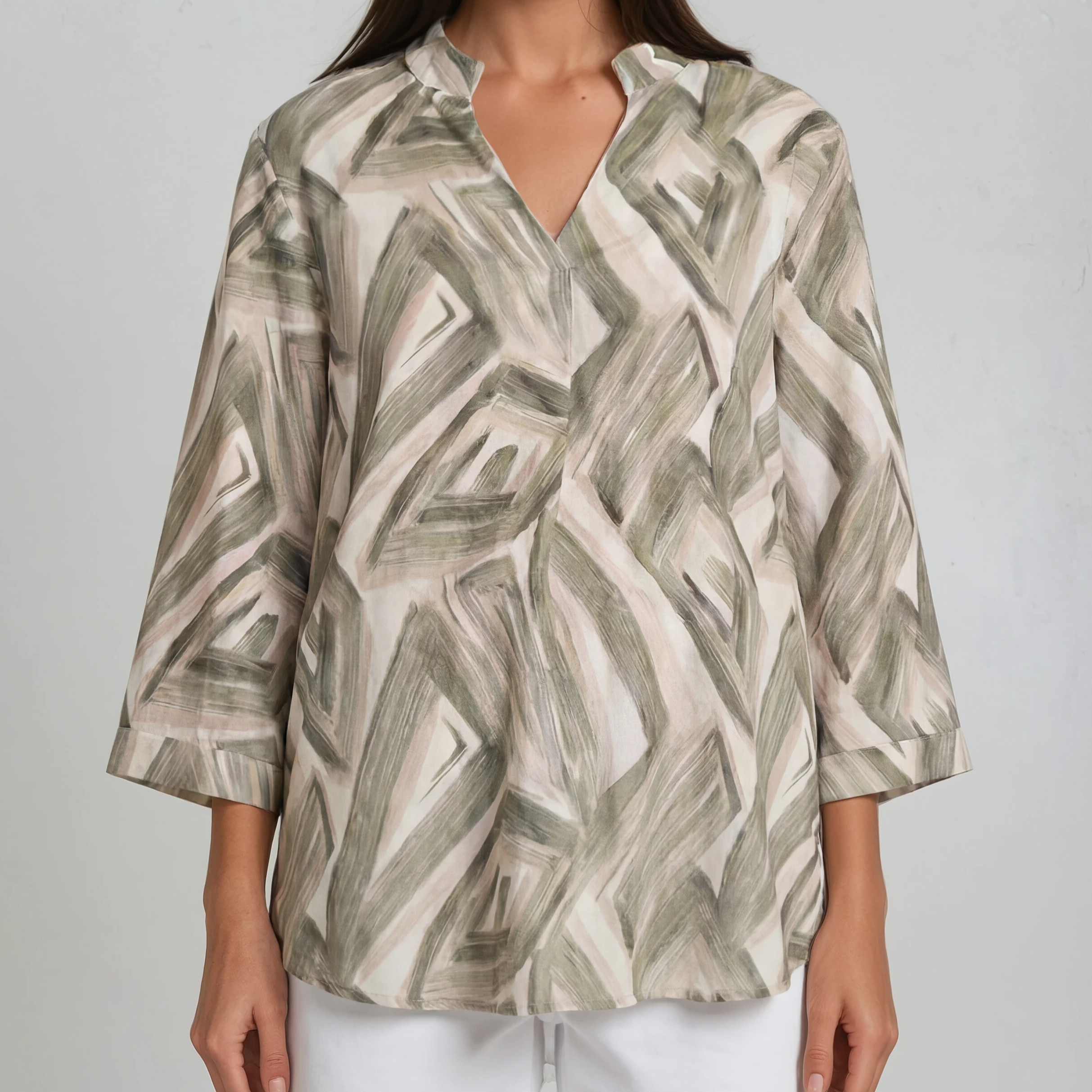 Bluse mit grafischem Print