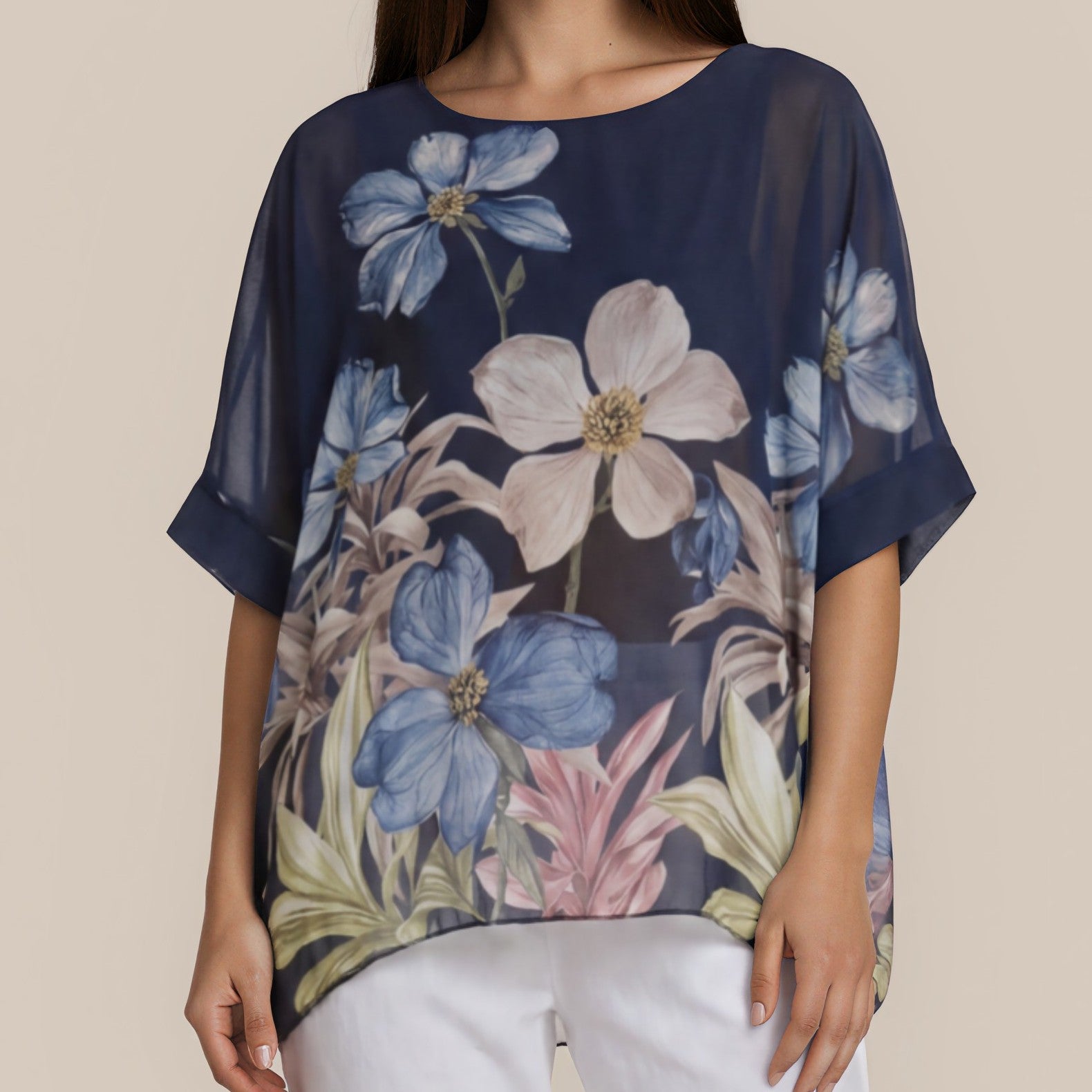 Florale Chiffon-Bluse