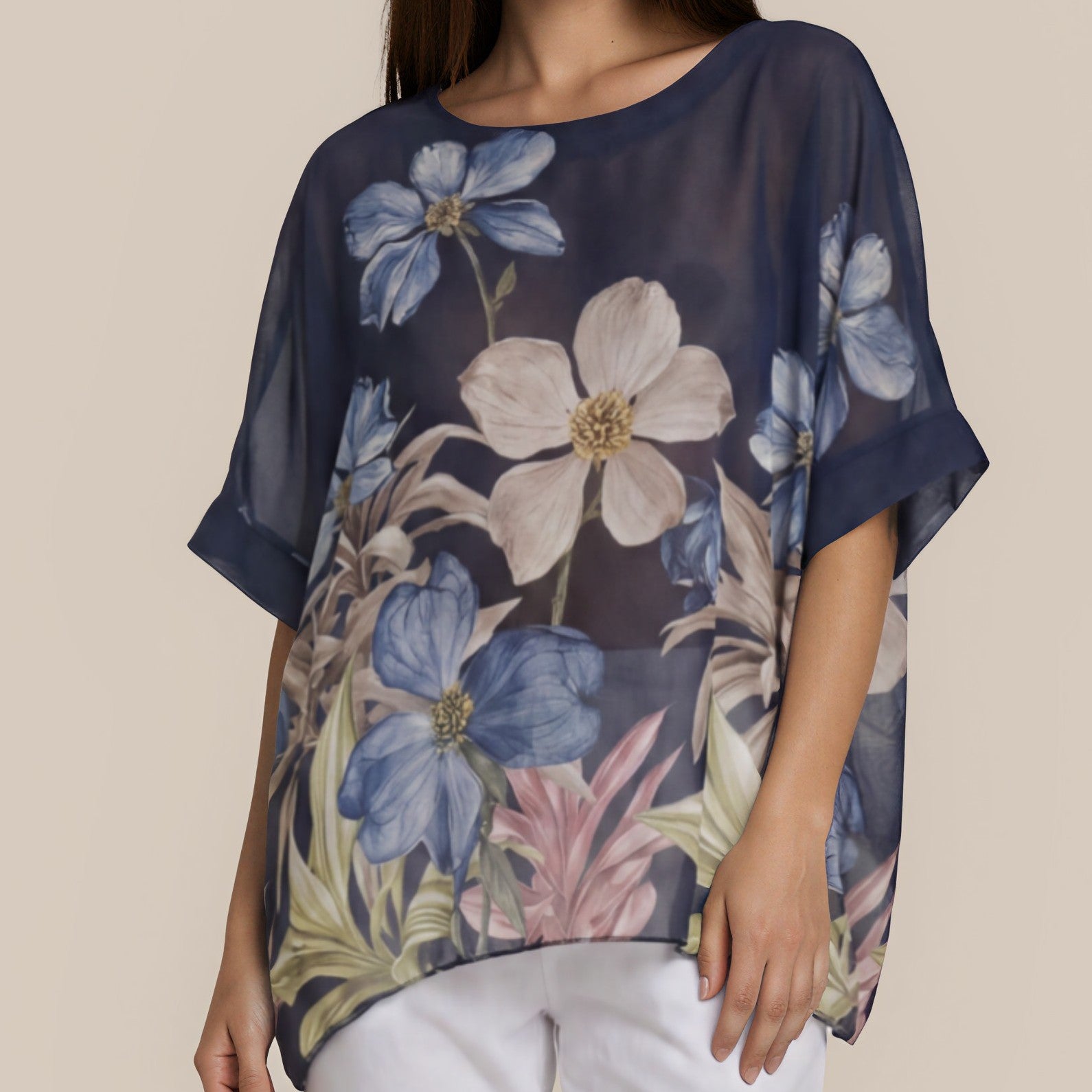 Florale Chiffon-Bluse