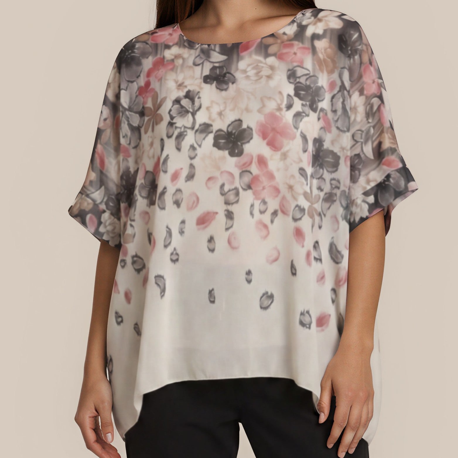 Blusenshirt mit floralem Allover-Print