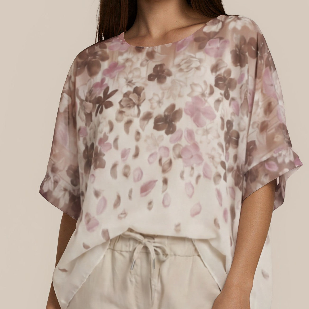 Blusenshirt mit floralem Allover-Print