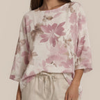 Top mit StickereiFlorales Oversize-Shirt