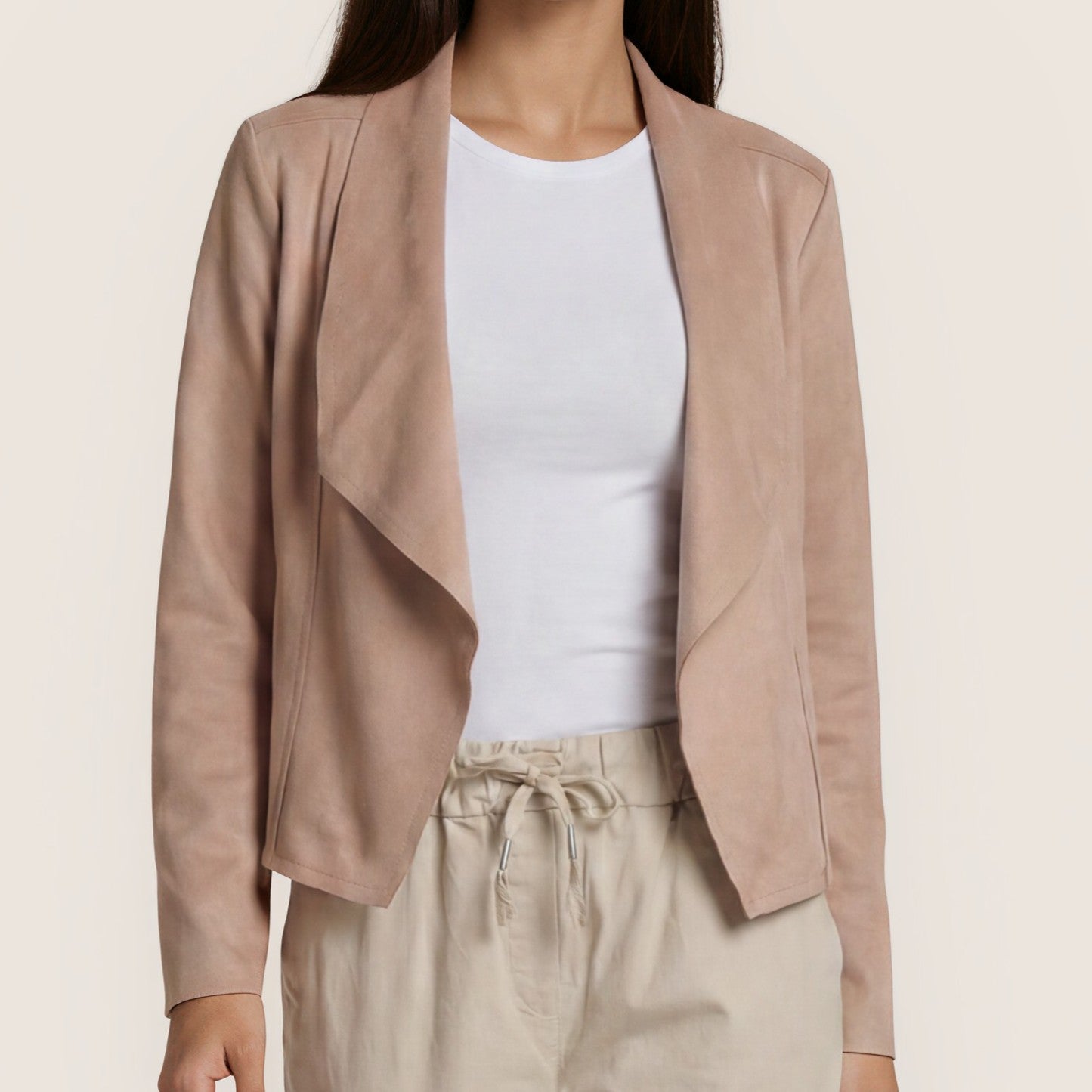 Elegante Kurzjacke in Wildleder-Optik