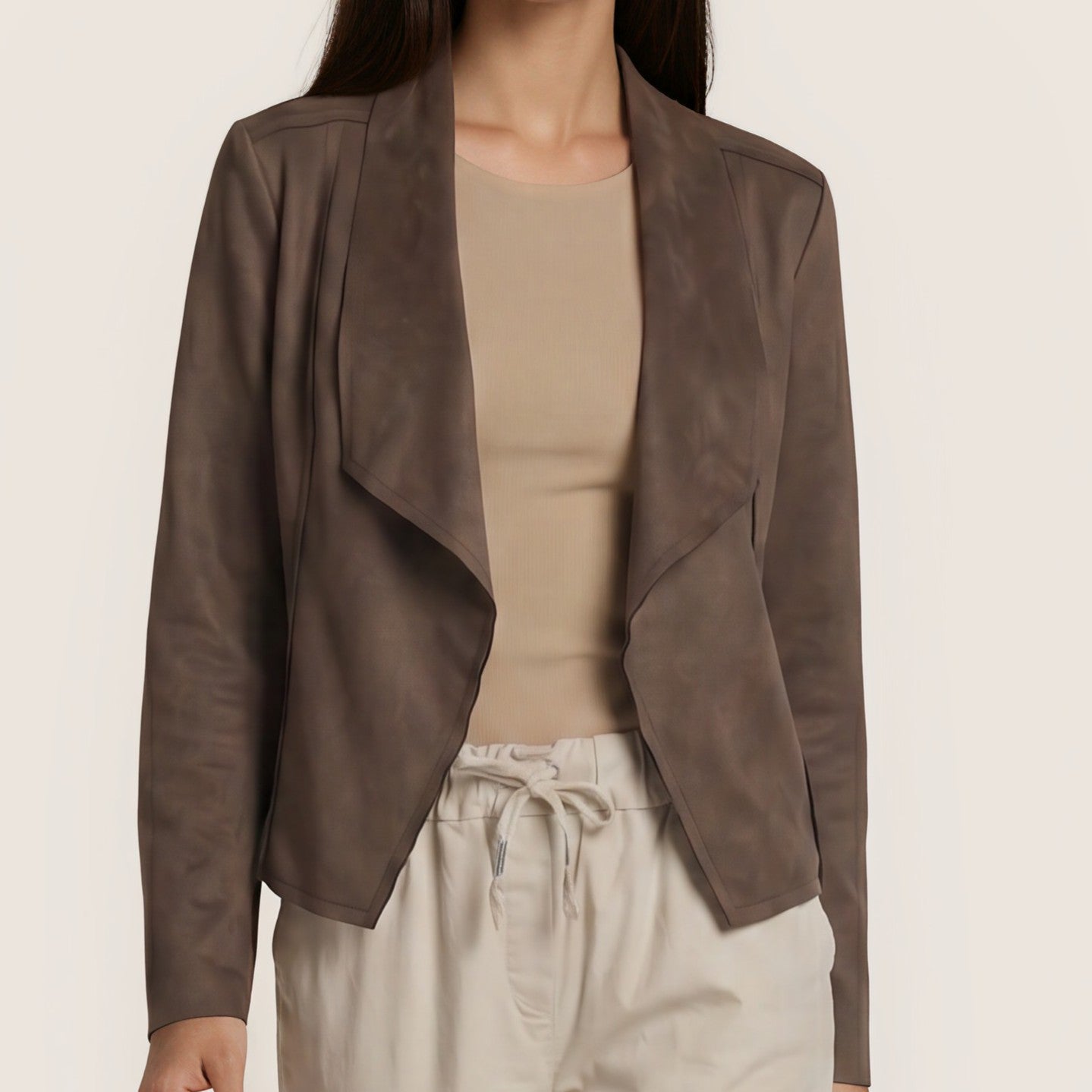 Elegante Kurzjacke in Wildleder-Optik