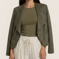 Elegante Kurzjacke in Wildleder-Optik