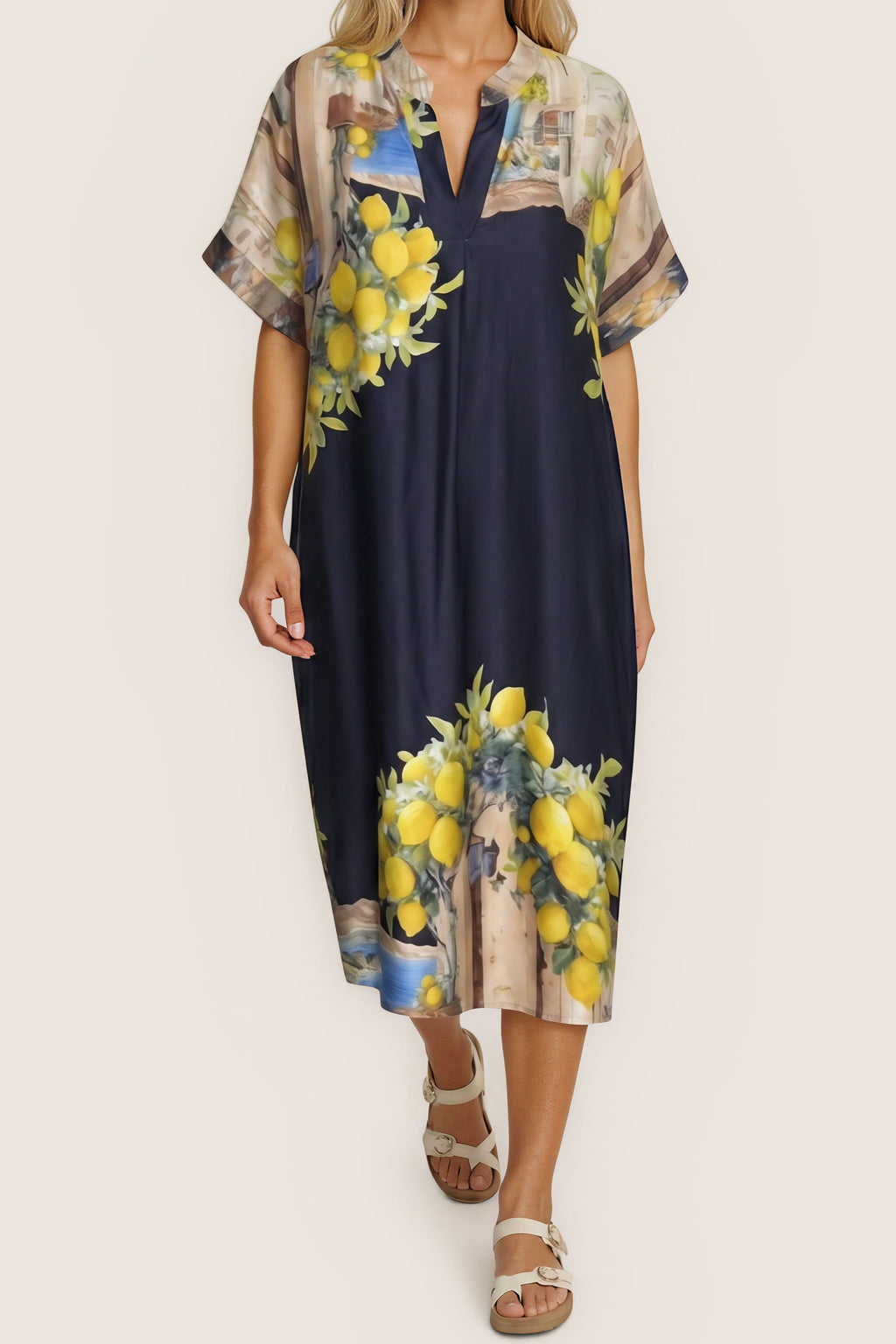 Mediterranes Maxi-Kleid „Limone“