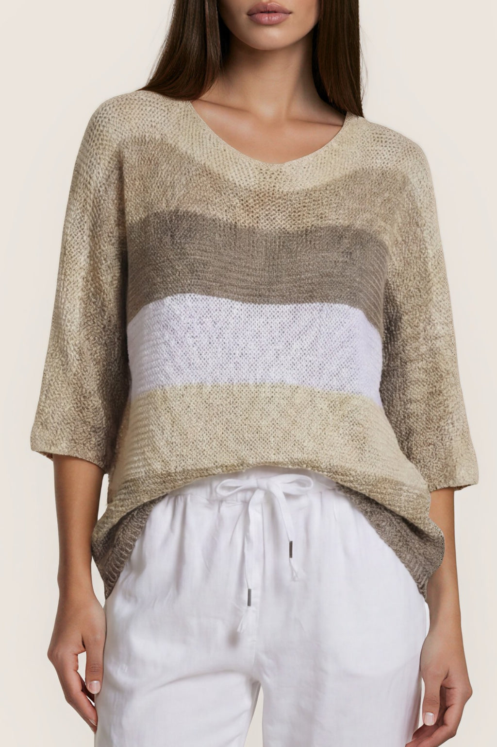 Strickpullover mit Farbverlauf & Glanzdetail