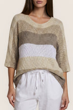 Strickpullover mit Farbverlauf & Glanzdetail