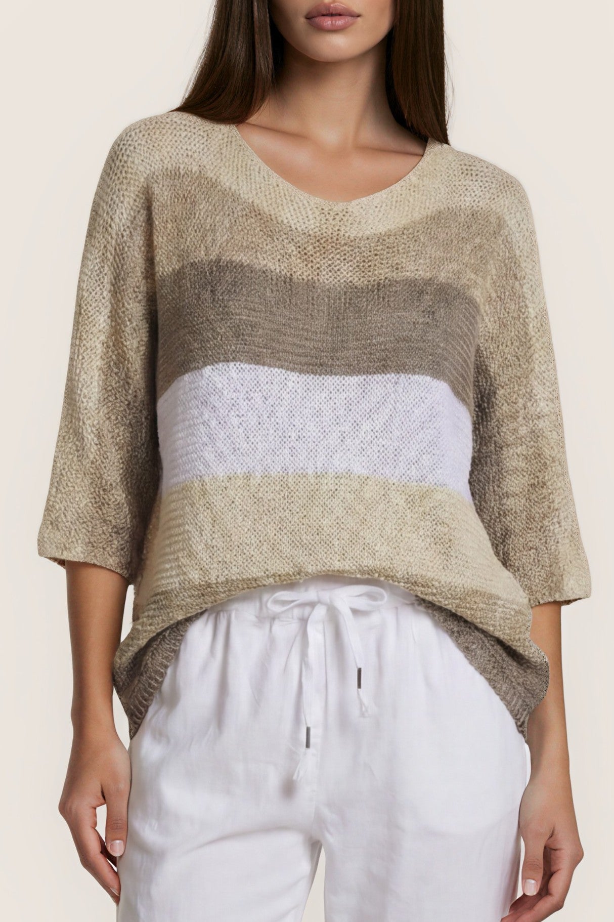 Strickpullover mit Farbverlauf & Glanzdetail
