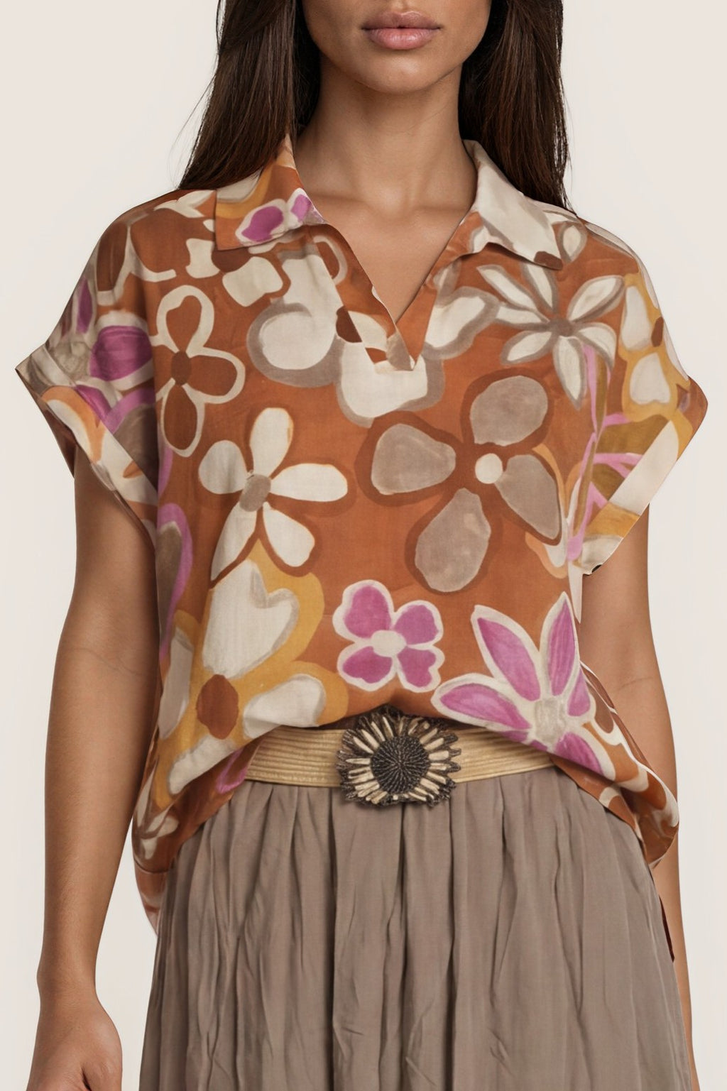 Bluse mit floralem Allover-Print