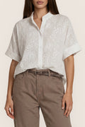 Weiße Bestickte Bluse mit floralem Muster