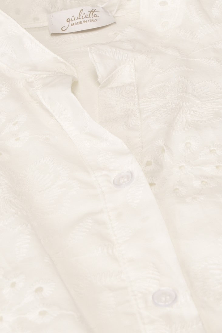 Weiße Bestickte Bluse mit floralem Muster