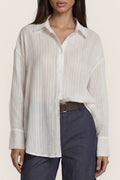 Transparente Streifenbluse im Oversize-Look