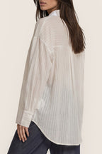 Transparente Streifenbluse im Oversize-Look