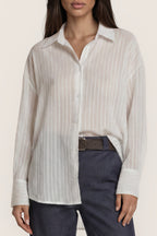 Transparente Streifenbluse im Oversize-Look