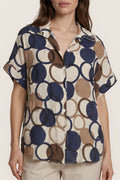 Bluse mit grafischem Circle-Print