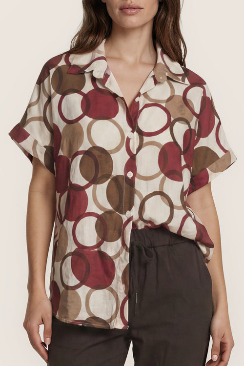 Bluse mit grafischem Circle-Print