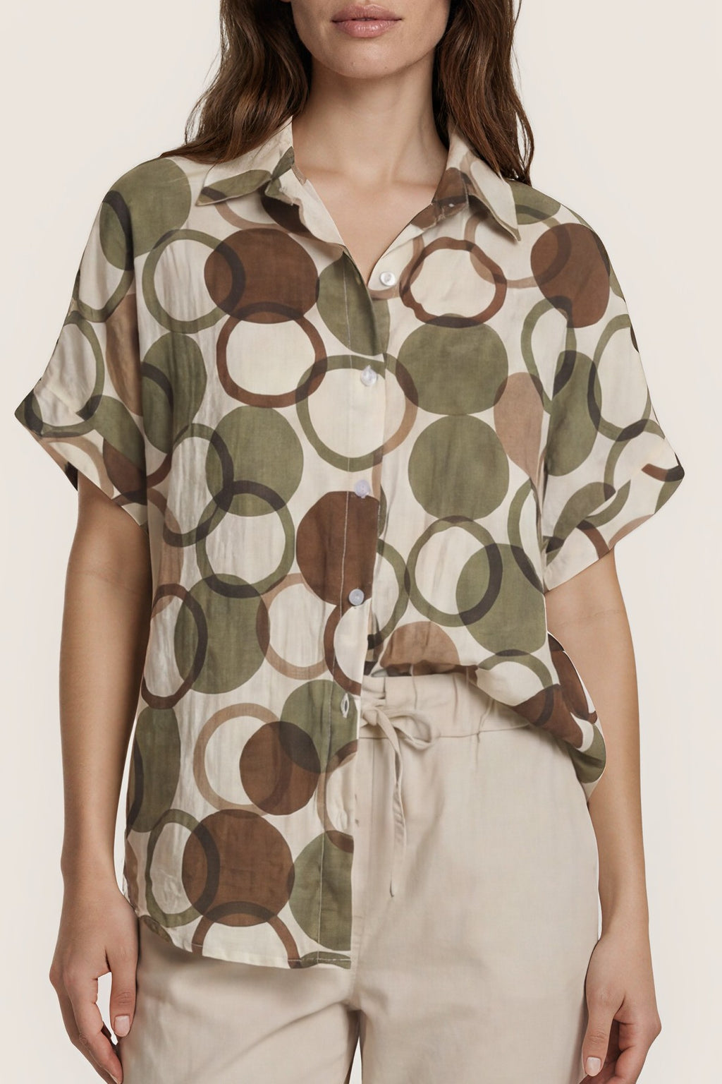 Bluse mit grafischem Circle-Print