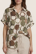 Bluse mit grafischem Circle-Print
