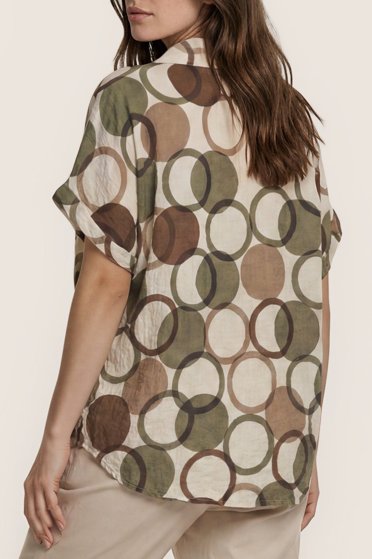 Bluse mit grafischem Circle-Print