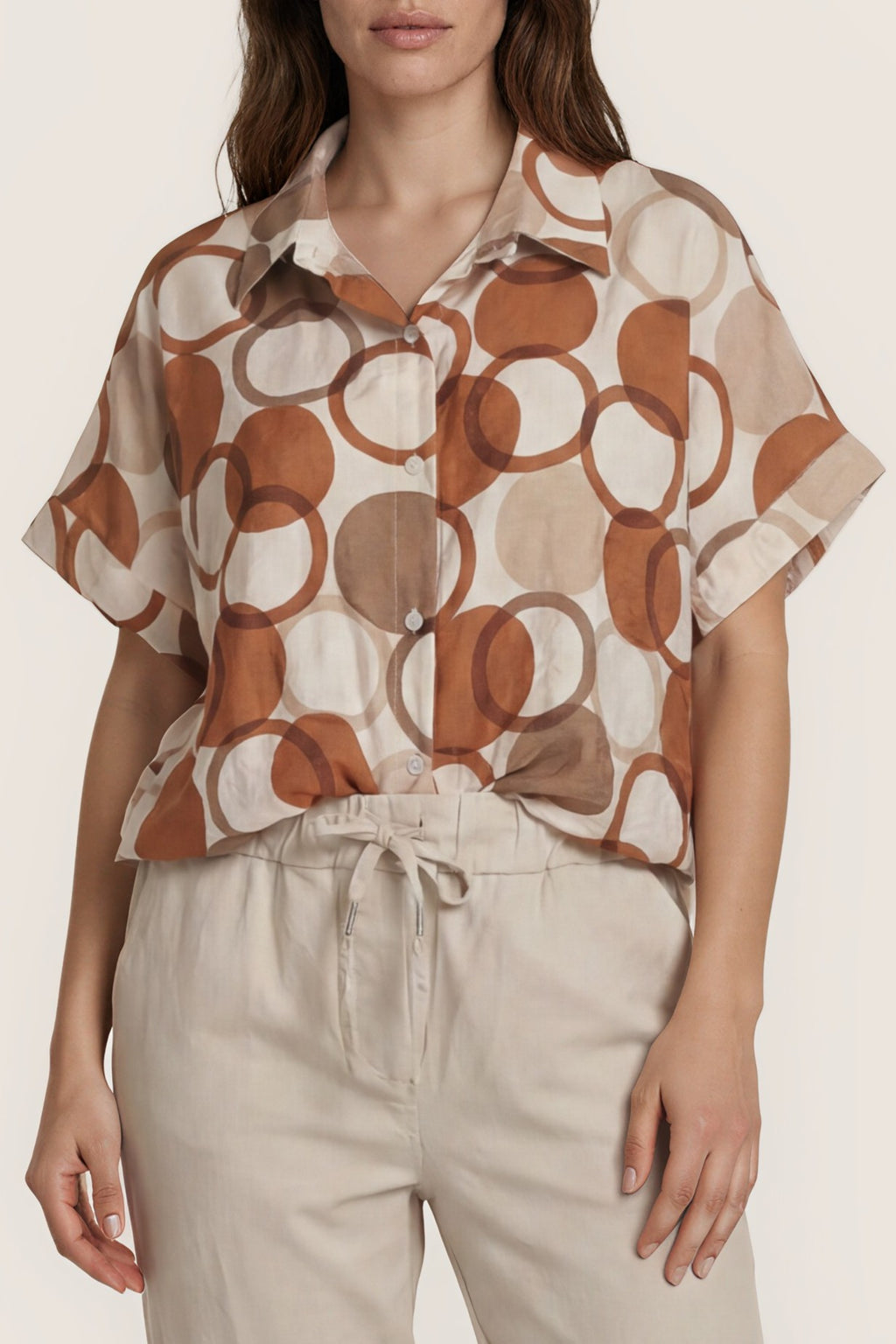 Bluse mit grafischem Circle-Print