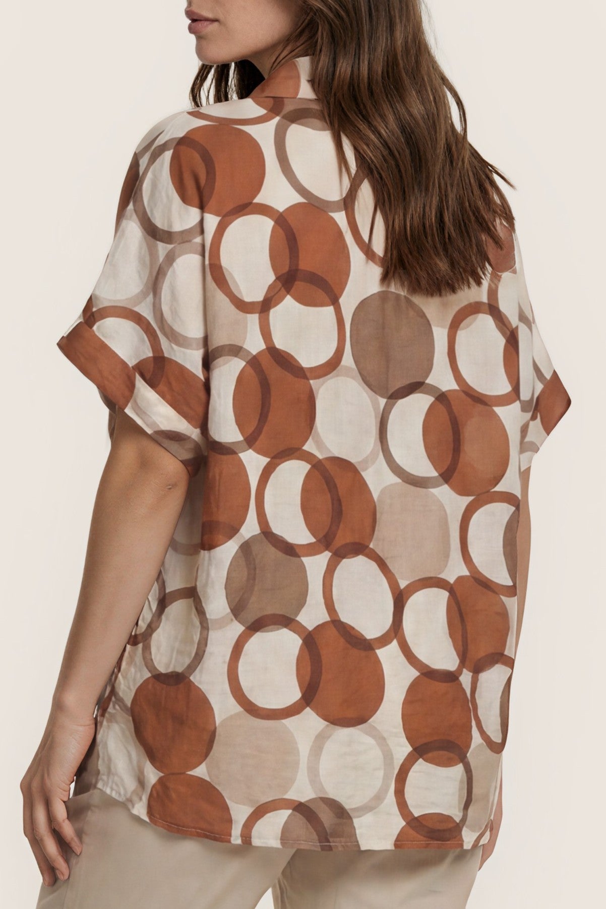 Bluse mit grafischem Circle-Print