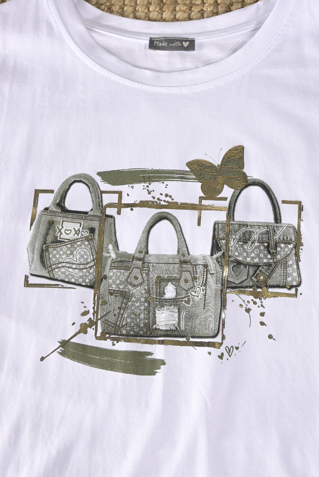 T-Shirt mit Fashion-Bag Print