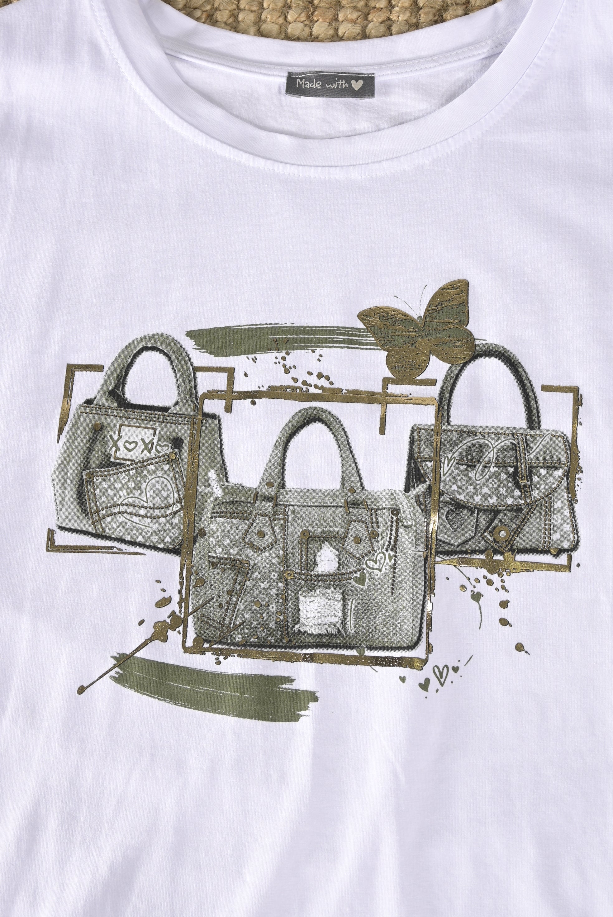 T-Shirt mit Fashion-Bag Print