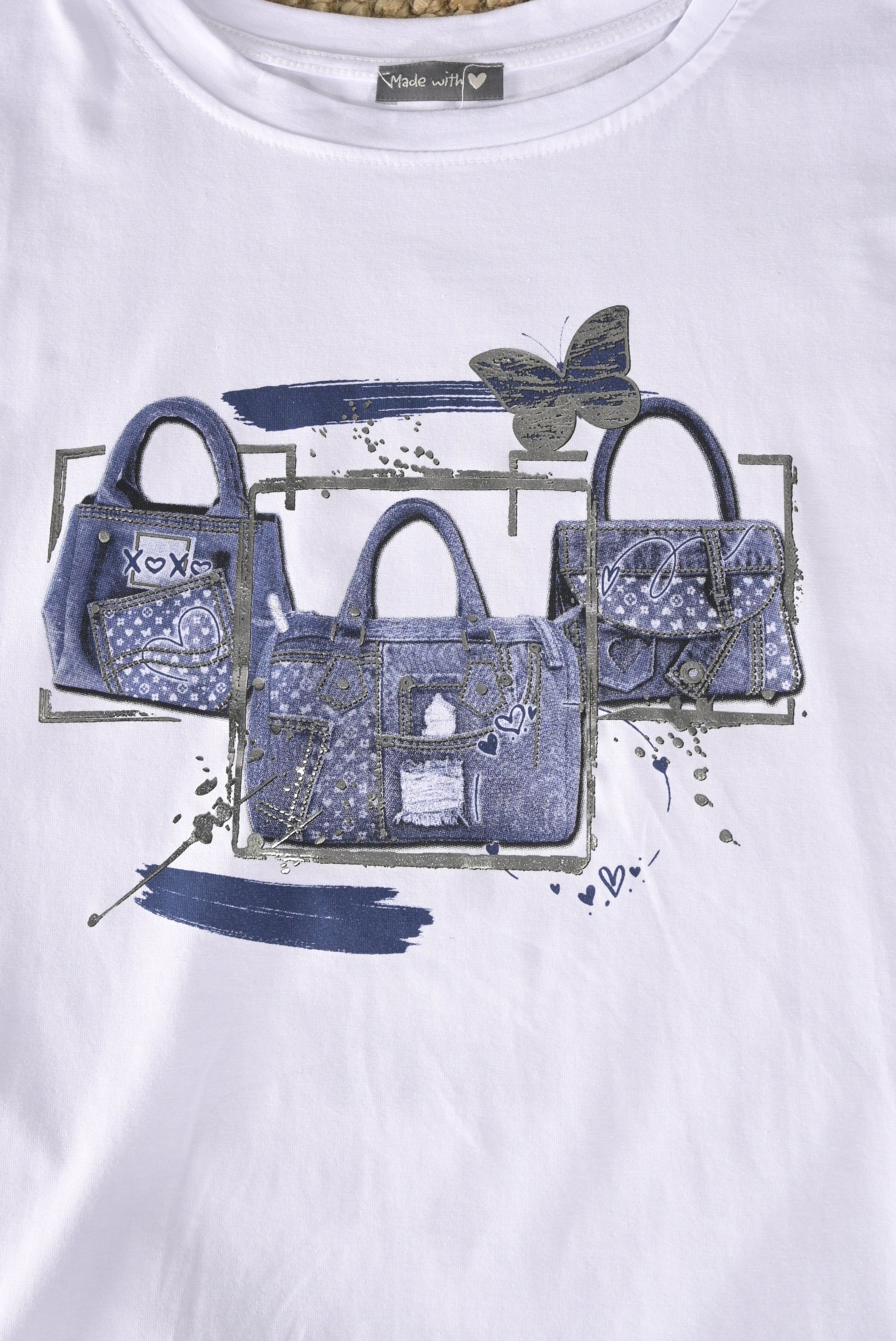 T-Shirt mit Fashion-Bag Print