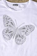 T-Shirt mit Schmetterlings-Print & Glitzerdetails