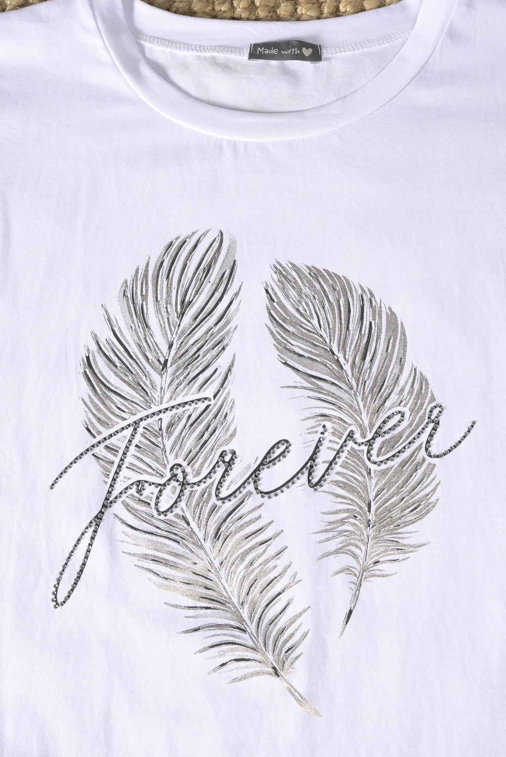 T-Shirt mit Feder-Print „Forever“