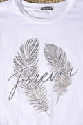 T-Shirt mit Feder-Print „Forever“