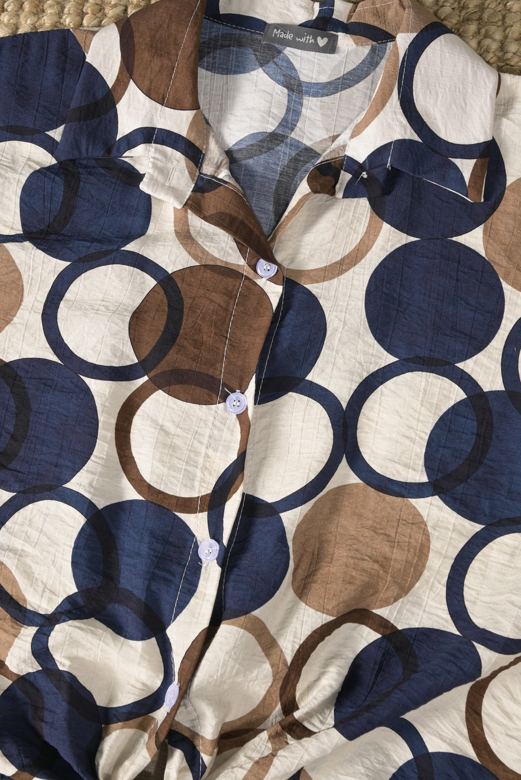 Bluse mit grafischem Circle-Print
