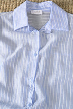 Transparente Streifenbluse im Oversize-Look