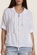 Leinenjacke „Anya“ mit Kapuze