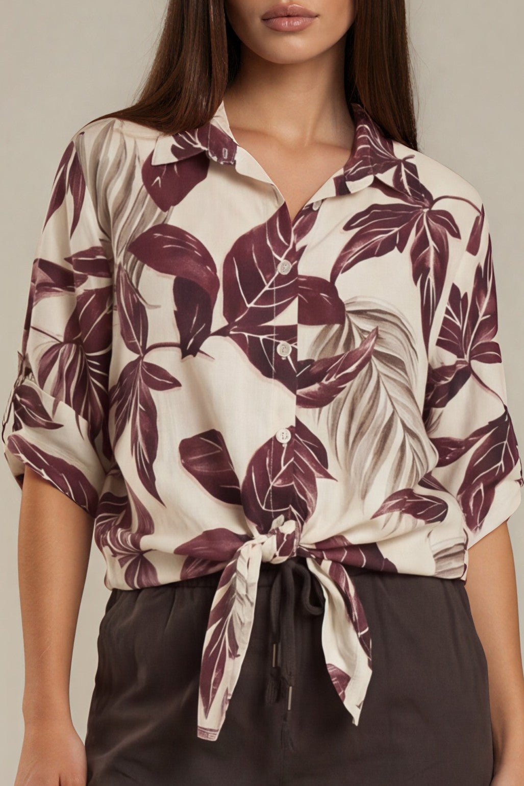 Bluse „Anya Leaf Print“