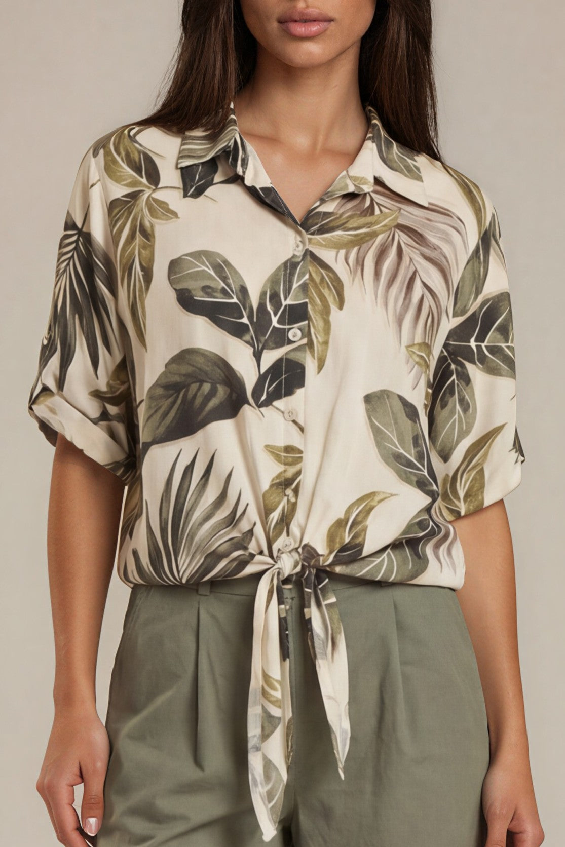 Bluse „Anya Leaf Print“
