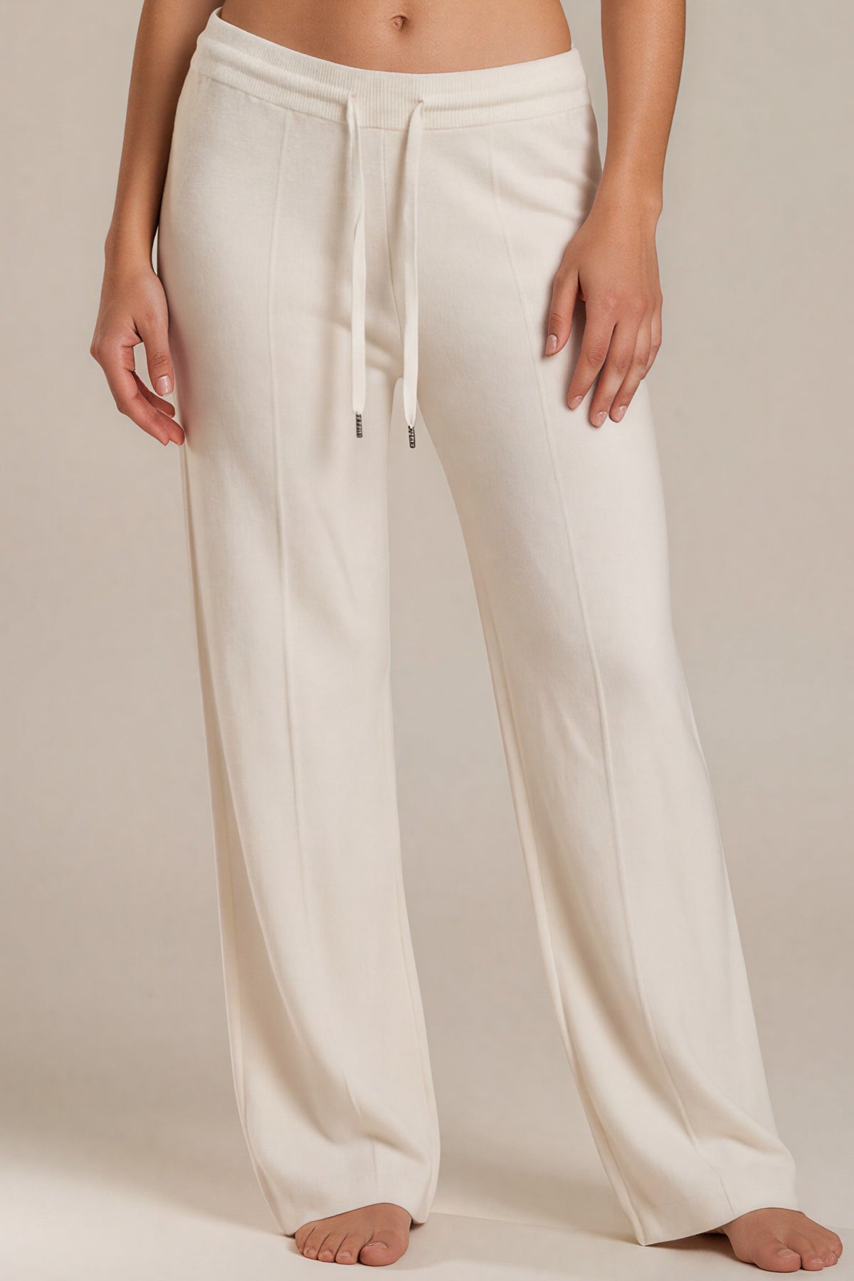 Weite Strickhose mit Tunnelzug