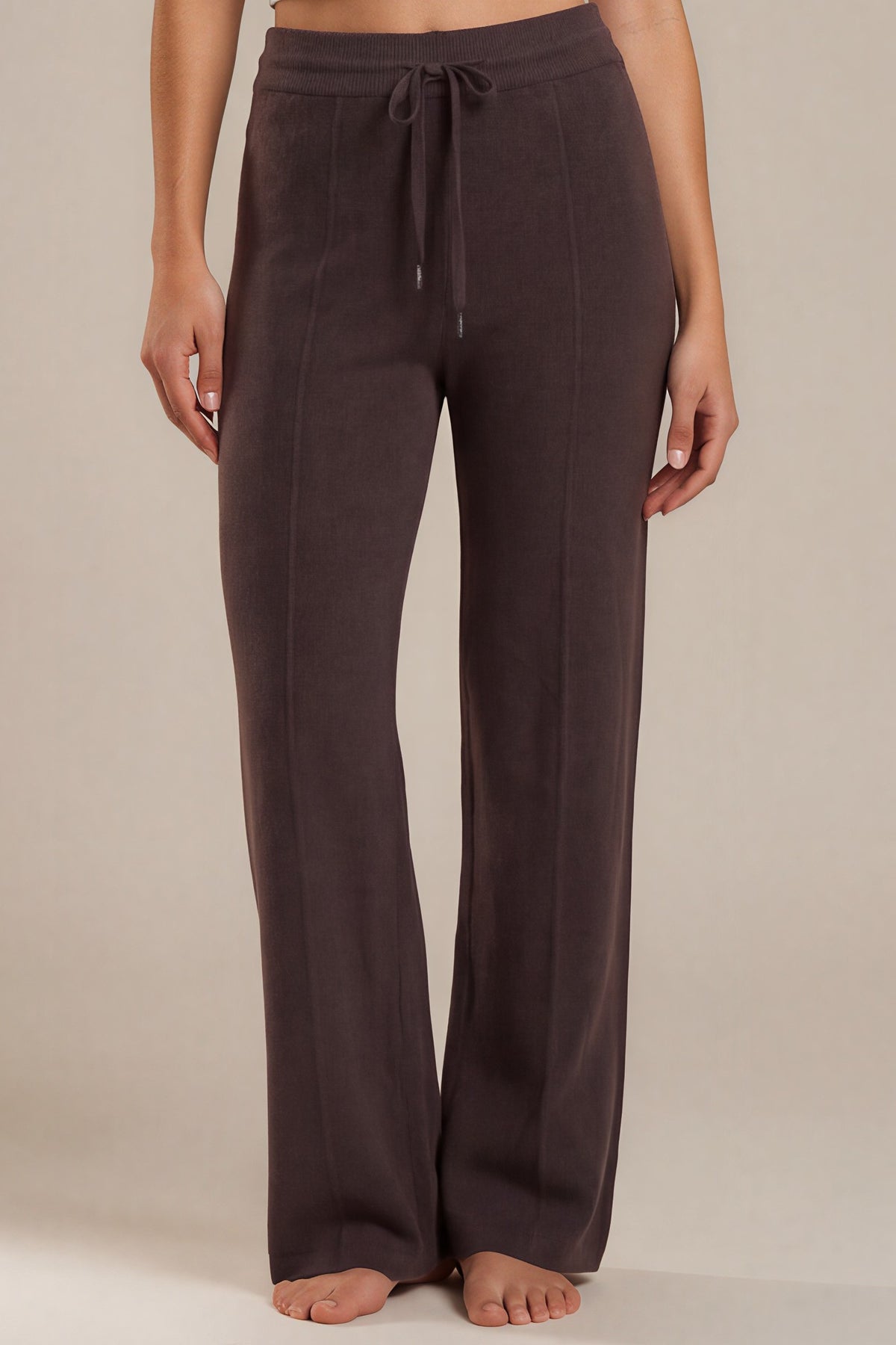 Weite Strickhose mit Tunnelzug