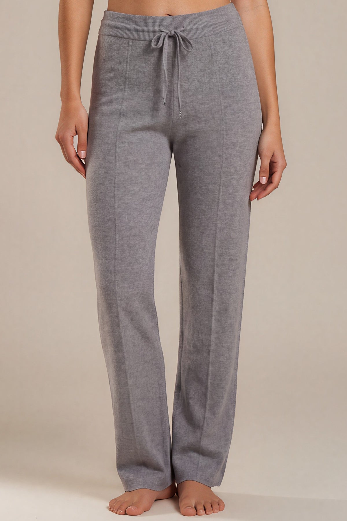 Weite Strickhose mit Tunnelzug