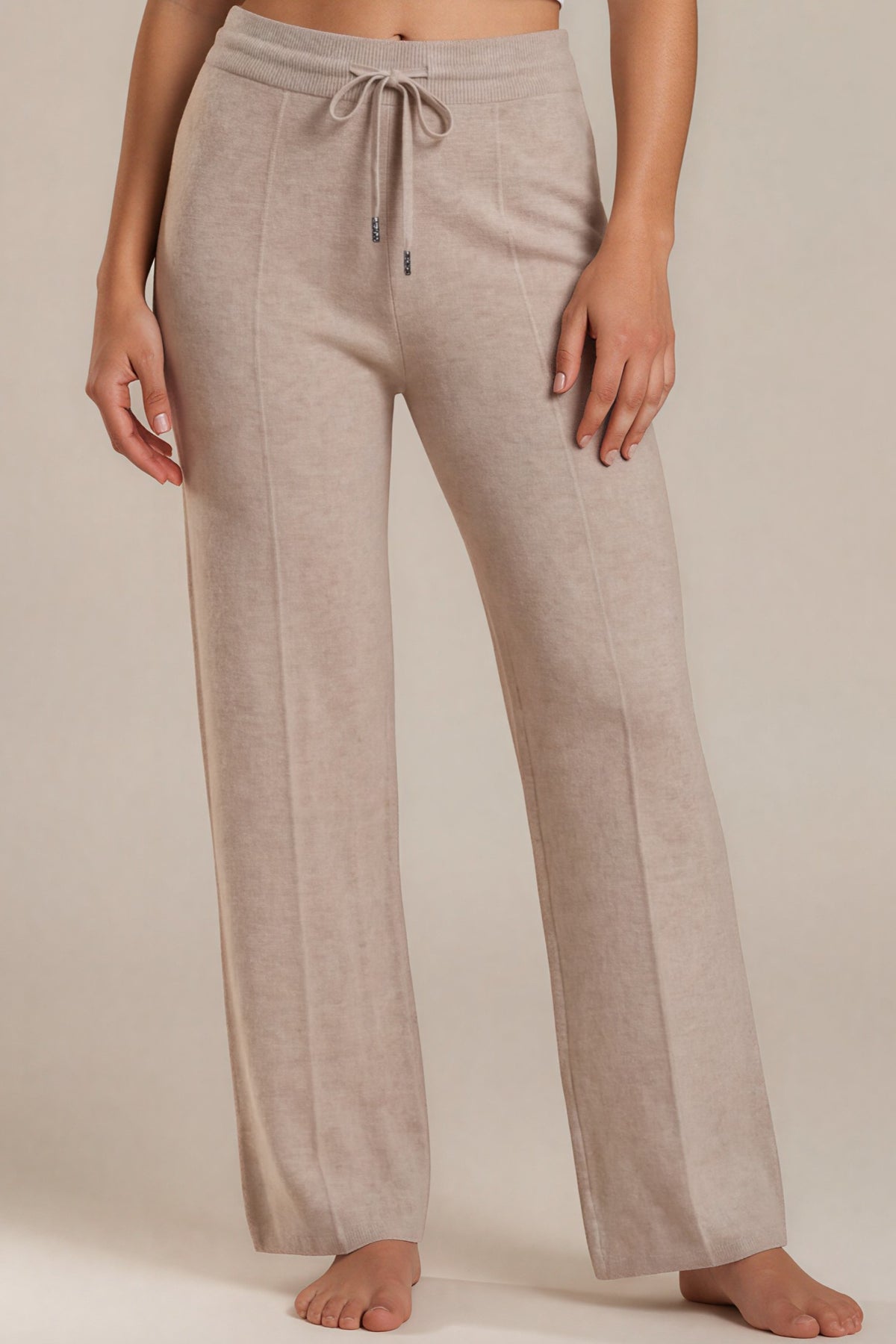 Weite Strickhose mit Tunnelzug