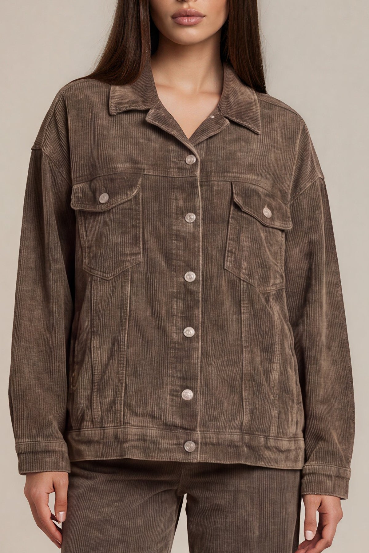 Cordjacke mit Brusttaschen