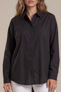 Longbluse mit verdeckter Knopfleiste