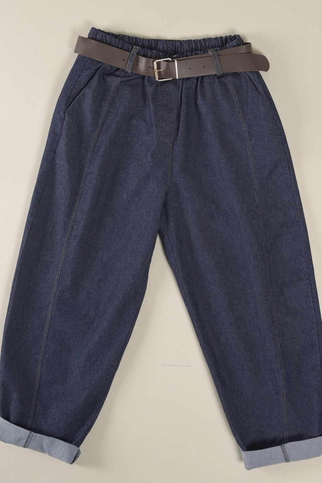 Barrel-Jeans mit elastischem Bund