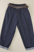 Barrel-Jeans mit elastischem Bund