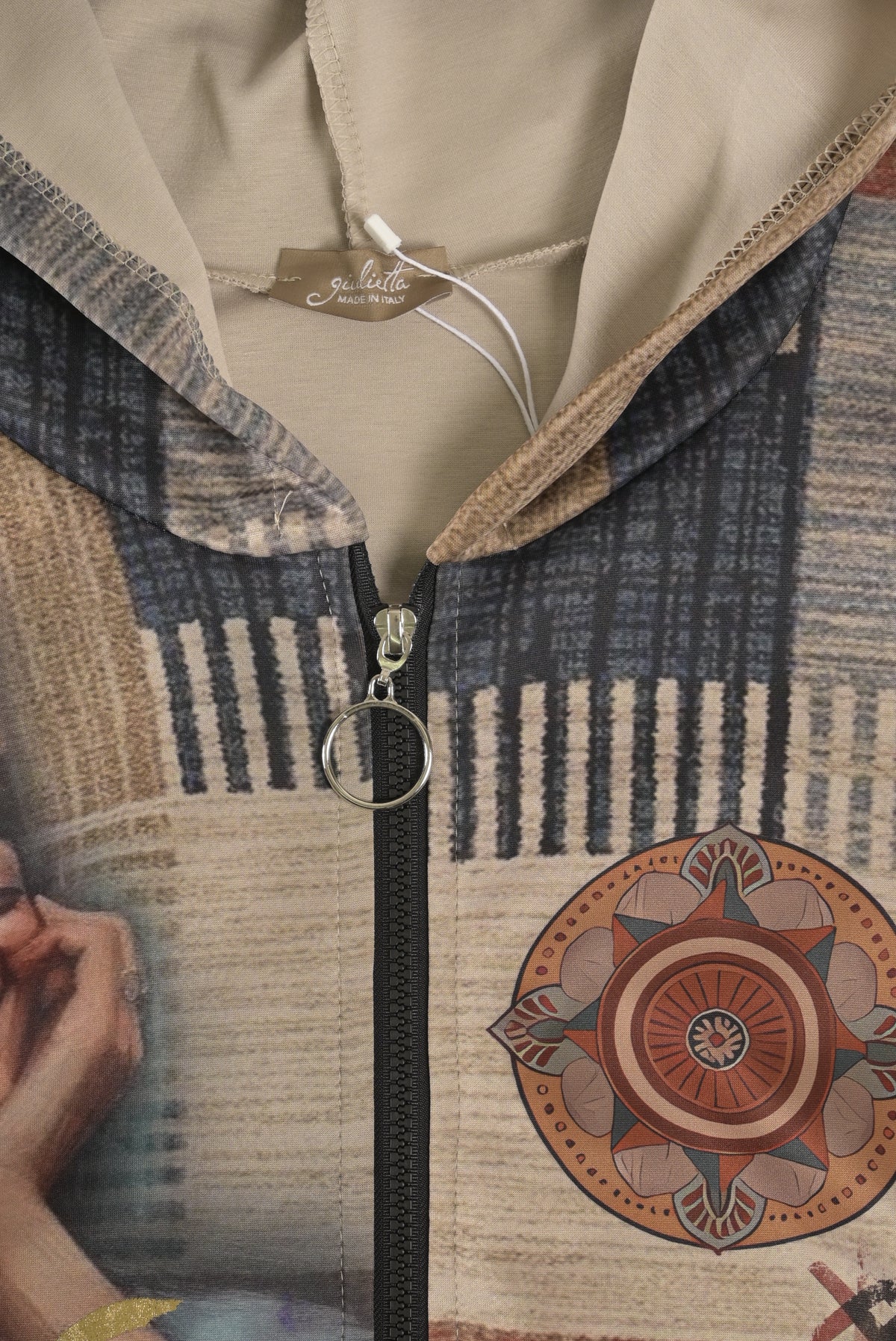 Long-Hoodie mit Frida- und Blumenprint